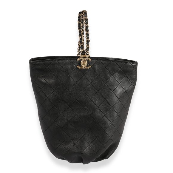 Chanel Black Quilted Calfskin Balloon Bucket Sling Backpack - Picture 1 of 7